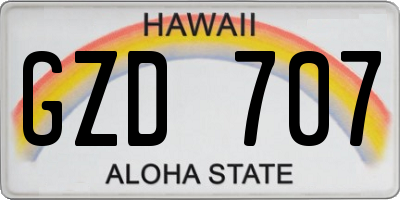 HI license plate GZD707