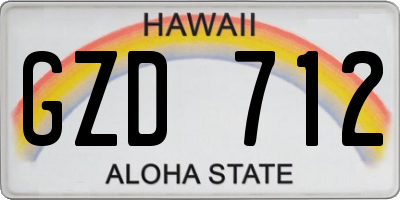 HI license plate GZD712