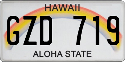 HI license plate GZD719