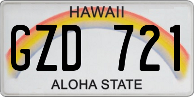 HI license plate GZD721