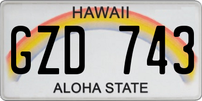 HI license plate GZD743