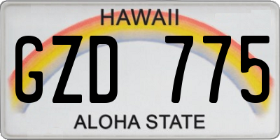 HI license plate GZD775
