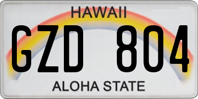HI license plate GZD804