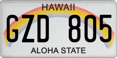 HI license plate GZD805
