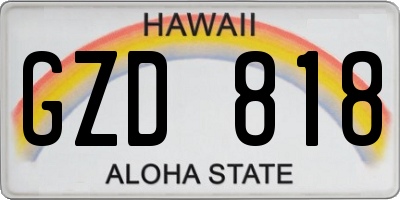HI license plate GZD818