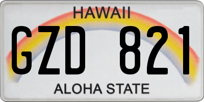HI license plate GZD821