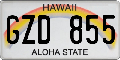 HI license plate GZD855