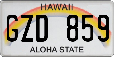 HI license plate GZD859