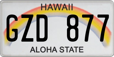 HI license plate GZD877