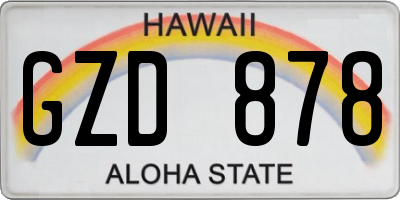HI license plate GZD878