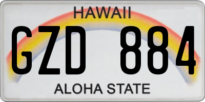 HI license plate GZD884