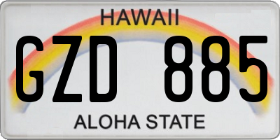 HI license plate GZD885