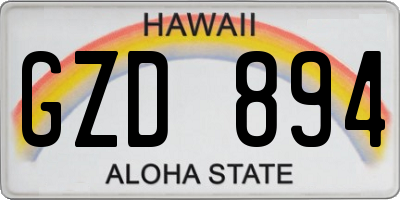 HI license plate GZD894