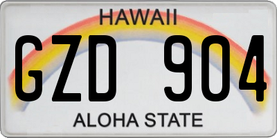 HI license plate GZD904