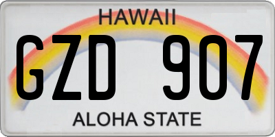 HI license plate GZD907