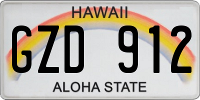 HI license plate GZD912