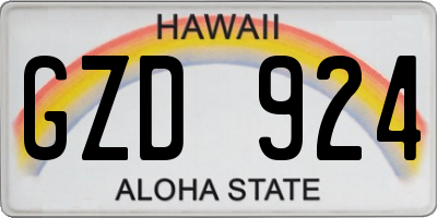 HI license plate GZD924