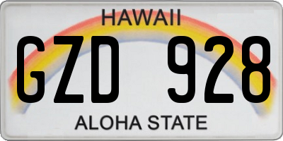 HI license plate GZD928