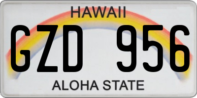 HI license plate GZD956