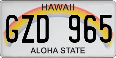 HI license plate GZD965