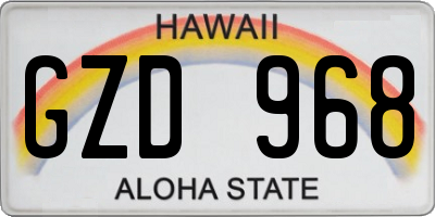 HI license plate GZD968