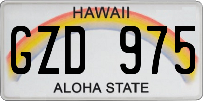 HI license plate GZD975
