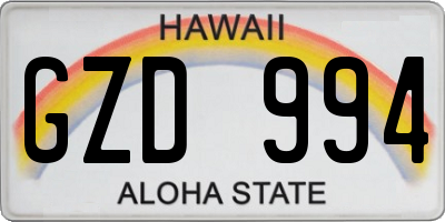 HI license plate GZD994