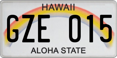 HI license plate GZE015