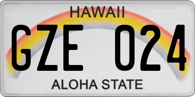 HI license plate GZE024