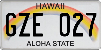 HI license plate GZE027
