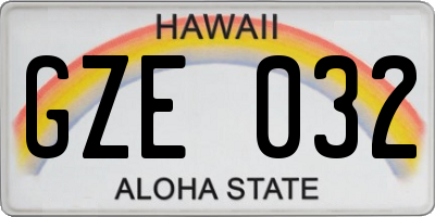 HI license plate GZE032