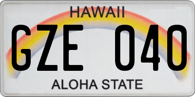 HI license plate GZE040