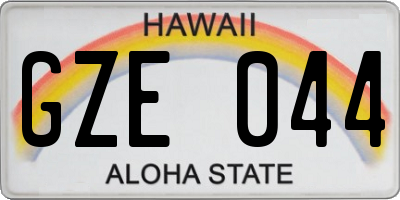 HI license plate GZE044