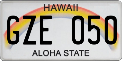 HI license plate GZE050