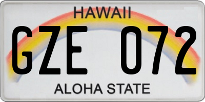 HI license plate GZE072