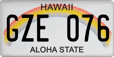 HI license plate GZE076