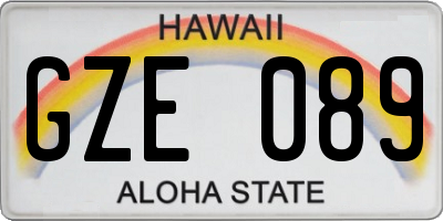 HI license plate GZE089