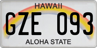 HI license plate GZE093