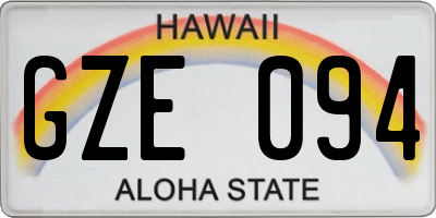HI license plate GZE094