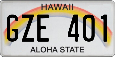 HI license plate GZE401