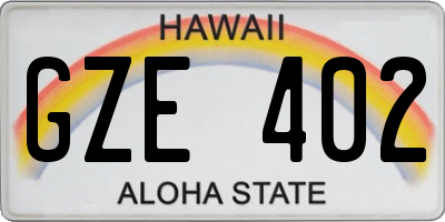 HI license plate GZE402