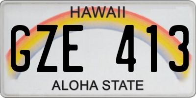 HI license plate GZE413
