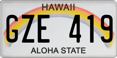 HI license plate GZE419