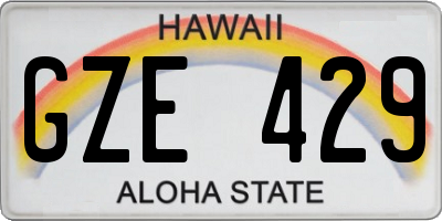 HI license plate GZE429