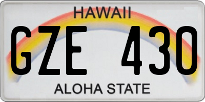 HI license plate GZE430