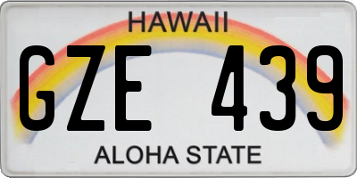HI license plate GZE439