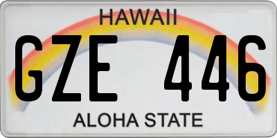 HI license plate GZE446