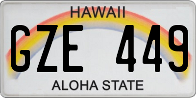 HI license plate GZE449