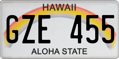 HI license plate GZE455