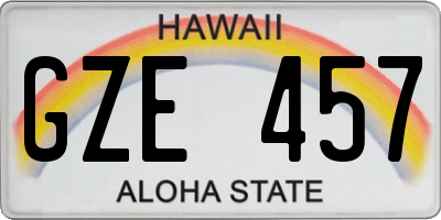 HI license plate GZE457